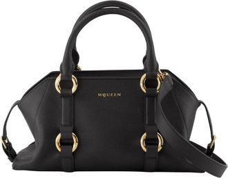 Alexander McQueen Zwarte leren kleine portemonnee met gouden accenten - Dames - Handtassen - Zwart - ONE Size - Leer - Tassen