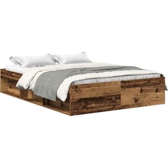 vidaXL Vidaxl - Estructura De Cama Sin Colch&oacute;n Madera Antigua 140x190 Cm