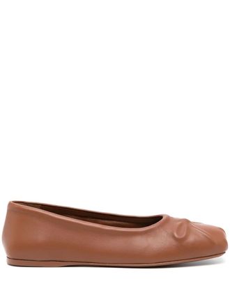 Marni Leren ballerinas - Bruin