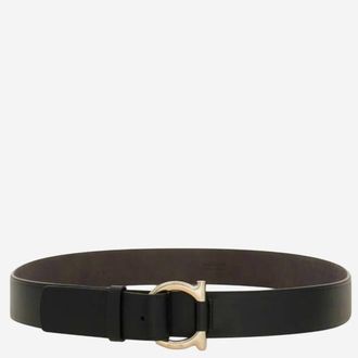 Ferragamo Accessoires, Dames, Zwart, 90 CM, Leer, Leren Riem
