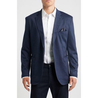 Johnston & Murphy XC Flex Microcheck Knit Sport Coat in Navy at Nordstrom, Size X-Large