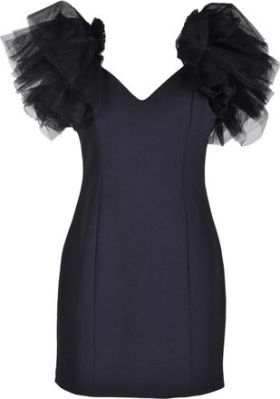 Pinko Elegante jurk in polyester-elastaanmix - Dames - Feestkleedjes - Zwart - XS - Polyester - Kleedjes