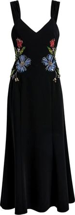 Cinq à Sept Abito midi Andre a fiori - Nero