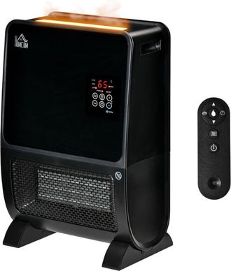 HOMCOM Stufa Ceramica con Umidificatore e Telecomando Luce led 3 Colori e Timer - Homcom