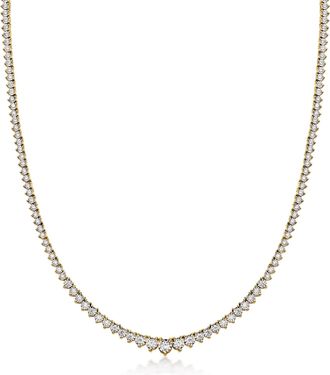 Ross-Simons Graduated Lab-Grown Diamond Tennis Necklace in 18kt Gold Over Sterling