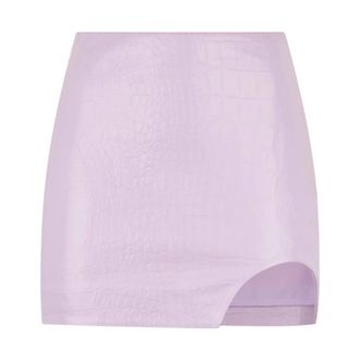 Patrizia Pepe Rokken, Dames, Paars, 2Xs, Leer, Leren Rok met Zijsplit
