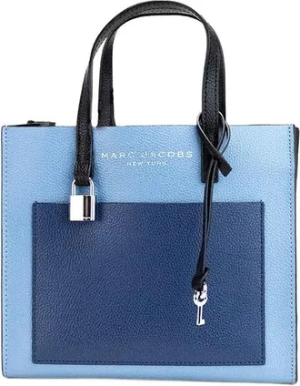 Marc Jacobs Marc Jacobs Grind Mini Blue Heaven Colorblock Leather Tote Crossbody Bag Womens Purse