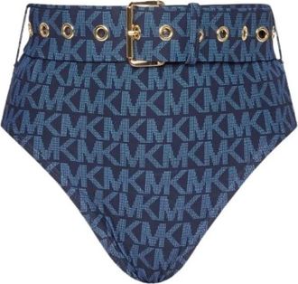 Michael Kors High waist bikini broekje - Dames - Bikinis - Blauw - M - Badmode