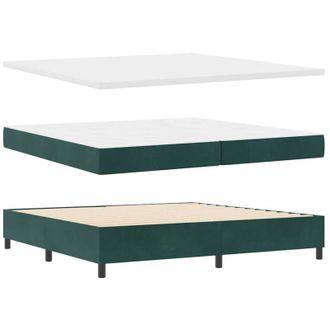 vidaXL Cama Tipo Box Spring Verde Oscuro 200 X 200 Cm Terciopelo Vidaxl