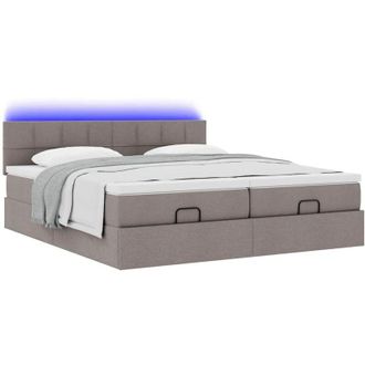 vidaXL Estructura De Cama Otomana Colchones Tela Gris Pardo 180x200 Cm Vidaxl