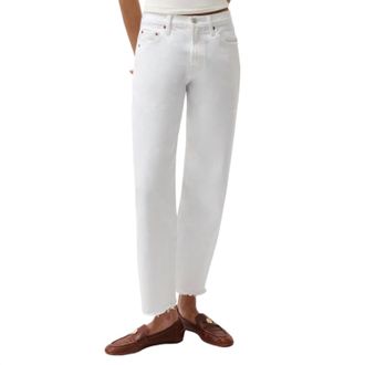 Pistola Denim Lexi Mid Rise Bowed Straight Jean In Luxe White Vintage