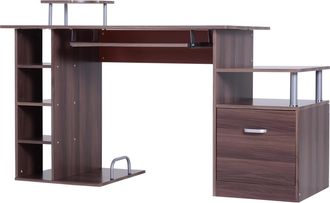 HOMCOM Scrivania Per Pc Da Ufficio E Camera Con Scaffale E Cassetto In Legno - Homcom