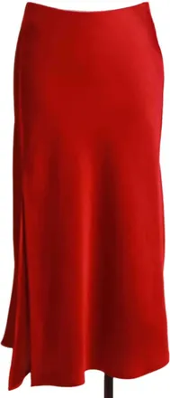 Fifteen Twenty Womens Satin Brielle Midi Skirt In Cherry