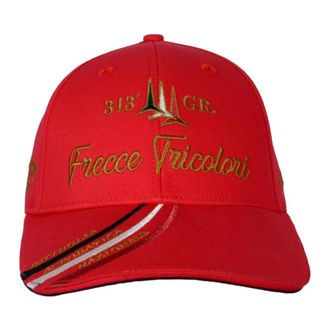 Aeronautica Rode Baseballpet Model Ha 1205 - Heren - Petten - Rood - ONE Size - Katoen - Accessoires