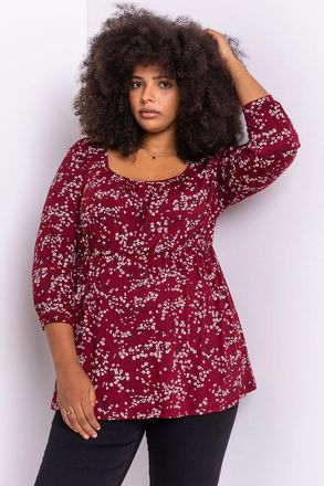 Roman Square Neck Floral Top