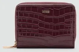 Mango Portafoglio medio cocco lucido bordeaux - Donna - Taglia unica - MANGO
