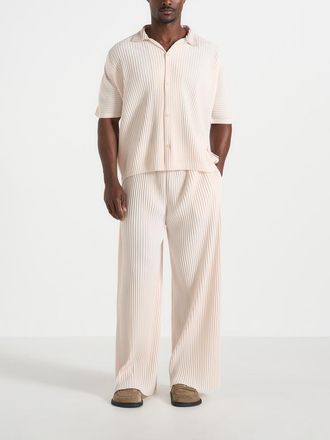 Mani&egrave;re De Voir Justin Pleated Boxy Shirt in Cream at Nordstrom, Size X-Small/small