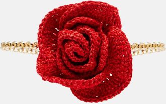 Magda Butrym Collana in crochet con applicazione floreale