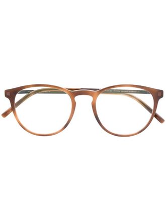 Mykita Nukka round frame glasses - unisex - stainless steel/Acetate - 49 - Brown