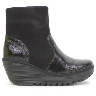 FLY London YUXI506FLY Nappa Cupido Leather Womens Ankle Boots - Black Black - Size:UK 4