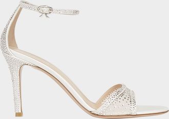 Gianvito Rossi Strass Organza Ankle-Strap Cocktail Sandals