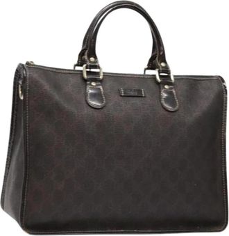Gucci Tweedehands Canvas handtassen - Dames - Vintage Handtas - Bruin - ONE Size - Leer - Vintage