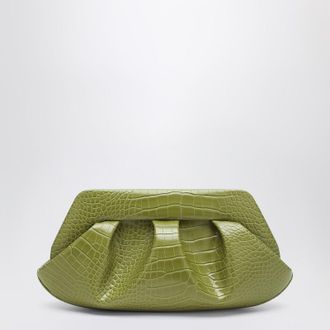 Themoirè Emera Clutch Kiwi Crocodile Effect