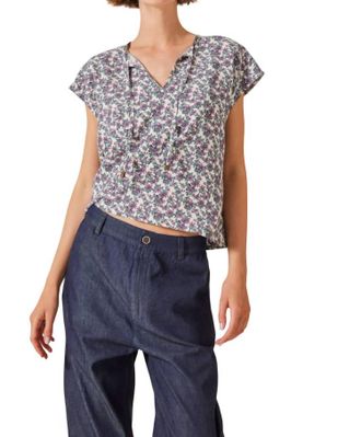 Celina Moon Lavender Ruffle Blouse