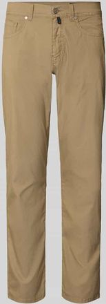 Pierre Cardin Fein strukturierte Hose mit Label-Detail in Sand, Gr&ouml;&szlig;e 31/32