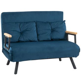 HOMCOM Sof&aacute; cama 102x73x81 cm azul