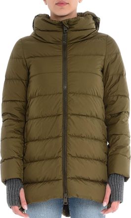 Herno Womens Hooded Down Jacket In Military