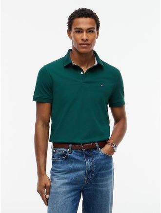 Tommy Hilfiger Mens Regular Fit Stretch Pique Tommy Polo - Ornamental Green - XXXL