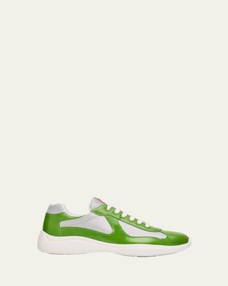 Prada Mens Americas Cup Patent Leather Sneakers