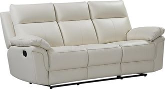 Vente-Unique Sof&aacute; de 3 plazas relax de piel de b&uacute;falo PAKITA - Marfil