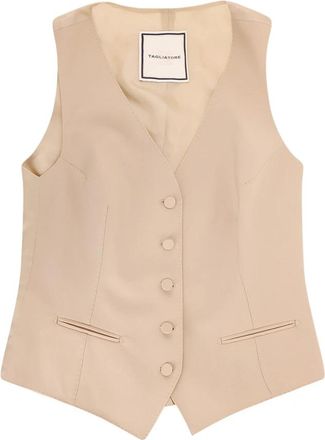 Tagliatore Wollen Vest - Dames - Gillet - Beige - XS - Wol - Kostuums