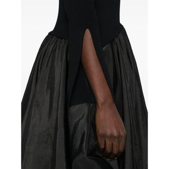 SIMKHAI Puffball Hem Drop Waist Dress - Black