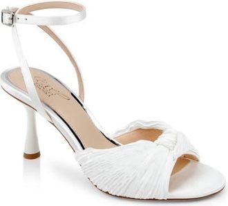 Badgley Mischka Ibis Ankle Strap Sandal in Ivory Fabric at Nordstrom, Size 9.5