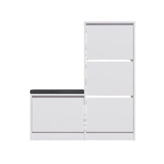 Calicosy Mueble para zapatos 4 puertas L105 cm - Blanco