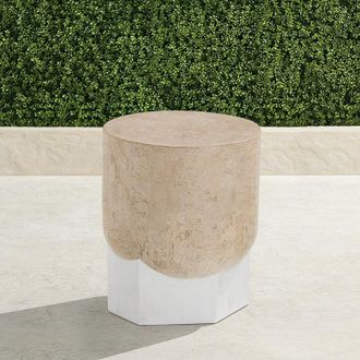 Frontgate Caldera Stone Accent Stool - Frontgate