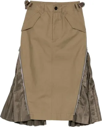 sacai Rokken, Dames, Groen, S, Midi Rok