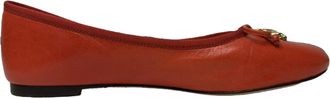 Tory Burch Tory Burch Pre-owned Womens Charm Ballet Flats in Red Leather - Size UK 3