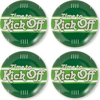 Godinger Set of 4 Football Melamine Appetizer Plates in Green Multi at Nordstrom Rack