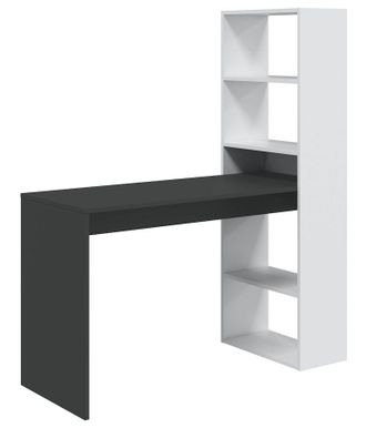 For&eacute;s Duplo Mesa Y Estanteria Antracita Y Blanco