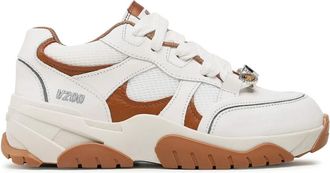 Axel Arigato Wit/Kameel Catfish Lo Sneakers - Dames - Sneakers - Veelkleurig - 37 EU - Leer - Schoenen