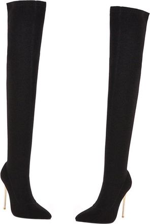 PartyKindom Thigh High Boots for Women Autumn Winter Knee Above Long Boots with Thin High Heel Design Comfortable Warm Material Elegant Over-the-knee Footwear for