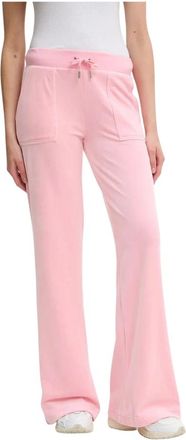 Juicy Couture Pantal&oacute;n de velour cl&aacute;sico acampanado de tiro bajo - Trousers - Mujer - Rosa - L