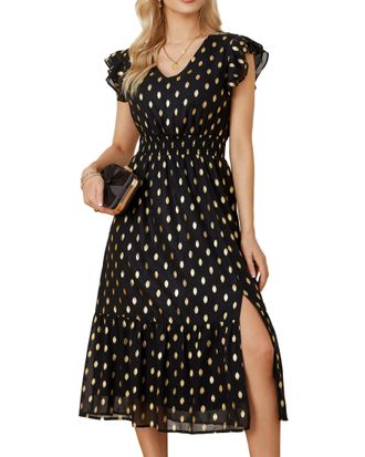 Grace Karin Womens Party Dress Sleeveless V-Neck Casual Dress Evening Dress with Slit Black XXL