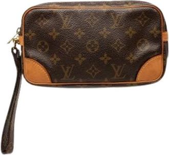 Louis Vuitton Pre-owned Clutches, female, Brown, Size: ONE SIZE Pre-owned Marly Dragonne PM