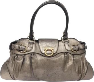 Ferragamo Tweedehands leren handtassen - Dames - Vintage Handtas - Geel - ONE Size - Leer - Vintage