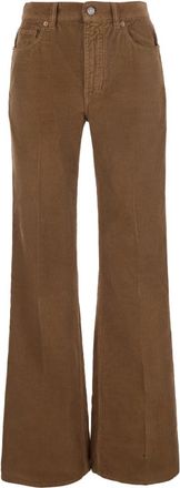 Saint Laurent Dark Brown Flared High Rise Jeans